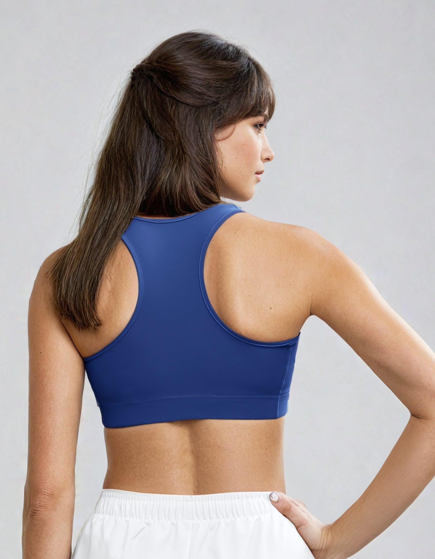 Aris Blue High-Neck Sports Bra